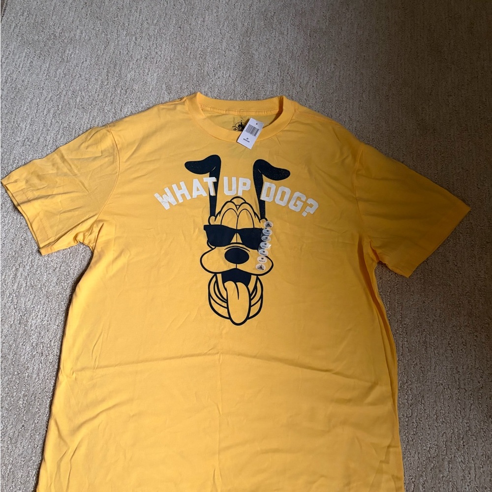 Disney Yellow Graphic Tee with Navy Print